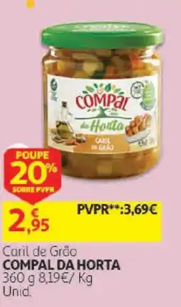 Auchan caril de grão compal da horta promoção