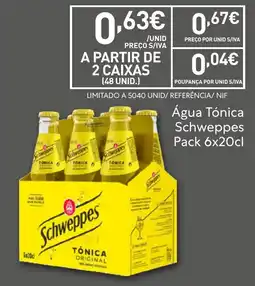 Recheio Água Tónica Schweppes promoção