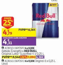 Auchan Red Bull Bebida Energética Original Latã promoção