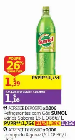 Auchan Refrigerantes com Gás Sumol promoção