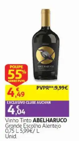 Auchan Vinho Tinto Abelharuco Grande Escolha Alentejo promoção