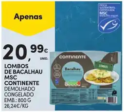 Continente Bom dia Lombos de bacalhau continente promoção