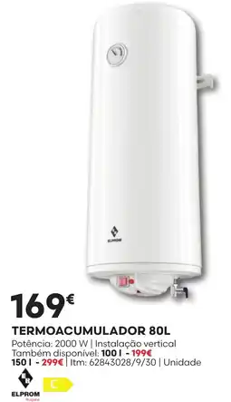 Bricomarché Termoacumulador 80l elprom promoção