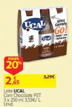 Auchan Leite ucal com chocolate pet promoção
