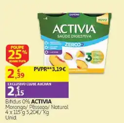 Auchan Bifidus 0% activia promoção