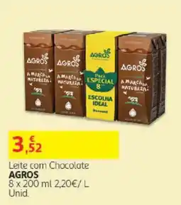Auchan Leite com Chocolate Agros promoção