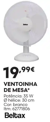Bricomarché Ventoinha de mesa beltax promoção