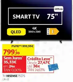 Auchan Tv hisense 75e7s promoção