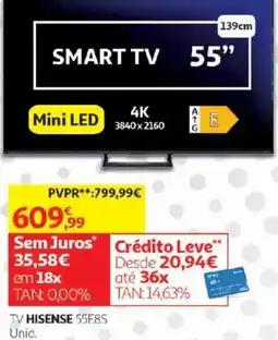 Auchan Tv hisense 55e8s promoção