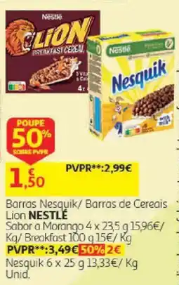 Auchan Barras Nesquik/ Barras de Cereais Lion NESTLÉ promoção