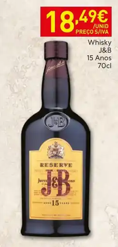 Recheio Whisky J&B 15 Anos promoção