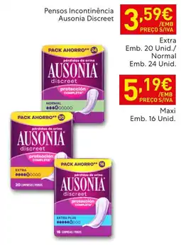 Recheio Pensos Incontinência Ausonia Discreet promoção