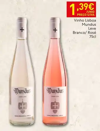 Recheio Vinho lisboa mundus leve branco/ rosé promoção
