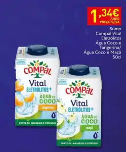 Recheio Compal vital eletrólitos água coco e tangerina promoção
