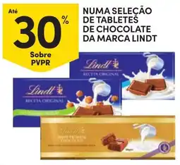 Continente Bom dia numa seleção de tabletes de chocolate da marca lindt promoção