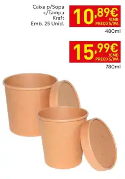 Recheio Caixa p/Sopa c/Tampa Kraft promoção