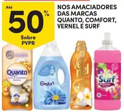 Continente Bom dia Amaciadores das marcas Quanto, Comfort, Vernel e Surf promoção