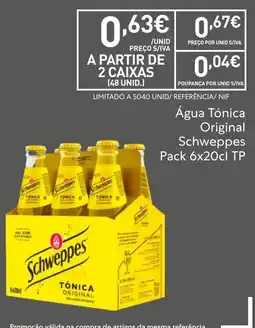 Recheio Água Tónica Original Schweppes promoção