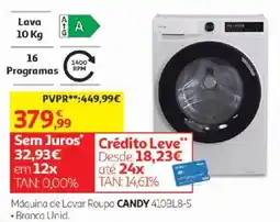 Auchan Máquina de lavar roupa candy 410bl8-s promoção