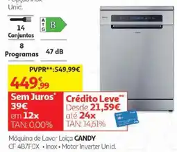 Auchan Máquina de Lavar Loiça CANDY promoção