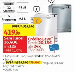 Auchan Máquina de lavar loiça bosch sms25aw05e promoção