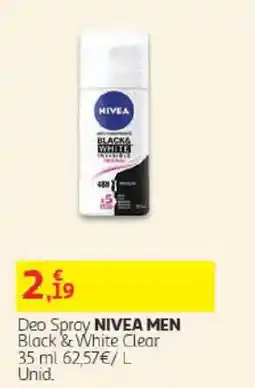 Auchan deodorante nivea men black & white clear promoção