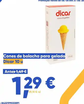 Cones de bolacha para gelado Dicar 10 u