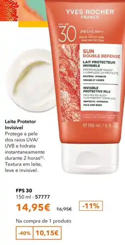 Yves Rocher Leite Protetor Invisível Yves Rocher promoção