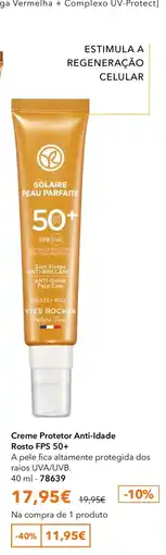 Yves Rocher Creme Protetor Anti-Idade Rosto FPS 50+ Yves Rocher promoção