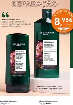 Yves Rocher Yves Rocher champô reconstituinte + amaciador antiquebra promoção