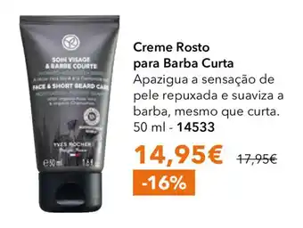 Yves Rocher Creme Rosto para Barba Curta Yves Rocher promoção