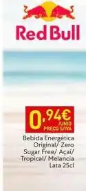 Recheio Red bull - bebida energética original zero sugar free promoção