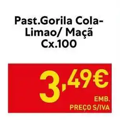Recheio Past.gorilla cola- limao/ maçã cx.100 promoção