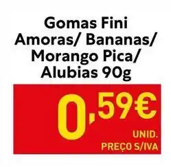 Recheio Amoras - gomas fini / bananas/ morango pica/ alubias promoção