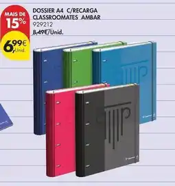 Pingo Doce Ambar - dossier a4 c/recarga classroomates promoção