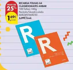 Pingo Doce Ambar - recarga folhas a4 classroomates promoção