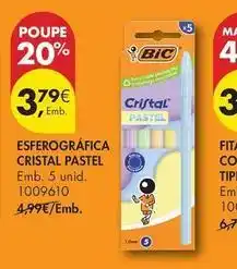 Pingo Doce Bic - esferográfica cristal pastel promoção