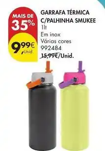 Pingo Doce Smukee - garrafa térmica c/palhinha promoção