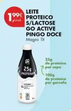 Pingo Doce Pingo doce - leite proteico s/lactose go active promoção