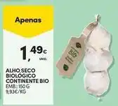 Continente Bom dia Bio - alho seco continente bio promoção