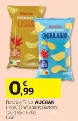Auchan batatas fritas auchan lisas/onduladas girassol promoção