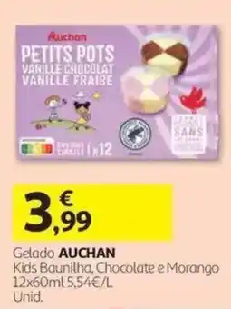 Auchan Gelado auchan kids baunilha, chocolate e morango promoção