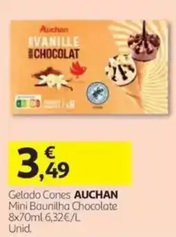 Auchan gelado cones auchan mini baunilha chocolate promoção