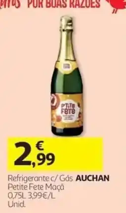 Auchan Refrigerante c/ Gás Petite Fete Maçã Auchan promoção