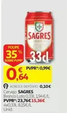 Auchan Cerveja Sagres Branca Lata promoção