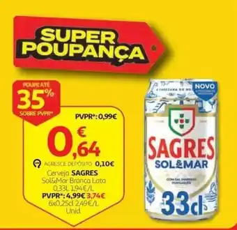 Auchan Cerveja Sagres Sol&Mar Branca Lata promoção