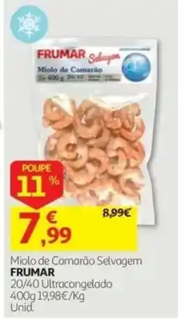 Auchan miolo de camarão selvagem frumar promoção