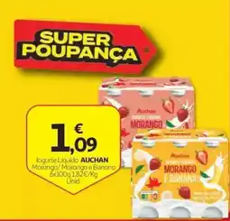 Auchan logurte líquido auchan morango/ morango e banana promoção