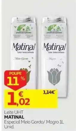 Auchan Leite UHT Matinal Especial Meio Gordo / Magro promoção