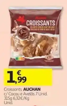 Auchan Croissants auchan c/ Cacau e Avelãs promoção